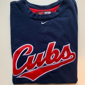 Mens Chicago Cubs Nike shirt mens medium navy blue red embroidered patch MLB